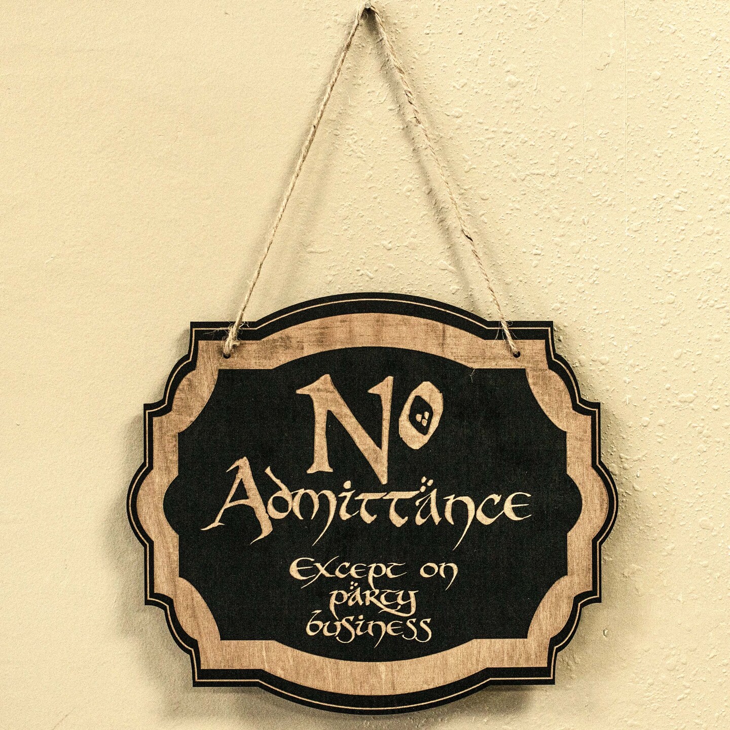 No Admittance - Black Door Sign