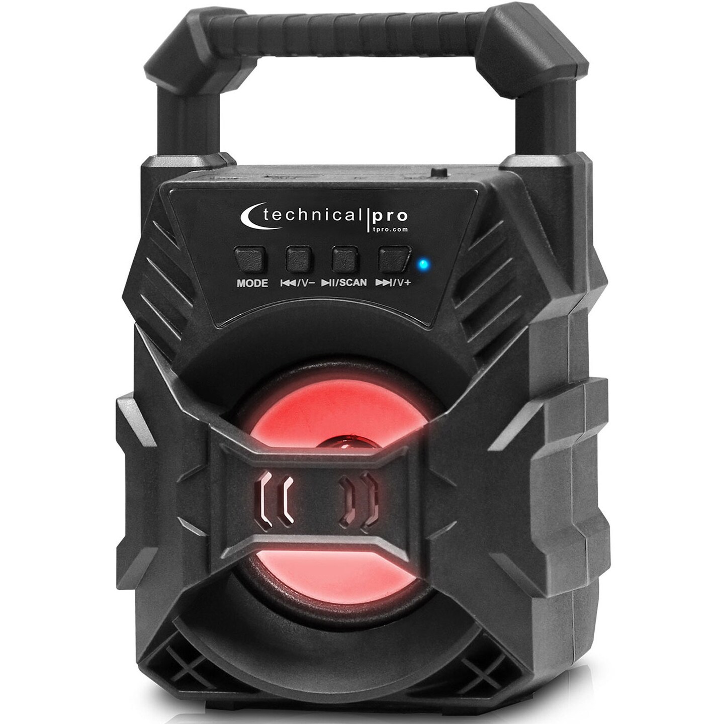 Technical Pro   Portable Rechargeable Compact Bluetooth Speaker with LEDs USB/FM/TF Lightweight and Compact Design for