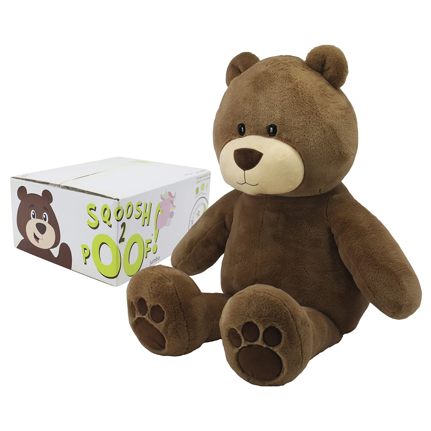 Animal Adventure | Sqoosh2Poof Giant, Cuddly, Ultra Soft Plush Stuffed Animal with Bonus Interactive Surprise - 54&#x22; Bear , Brown