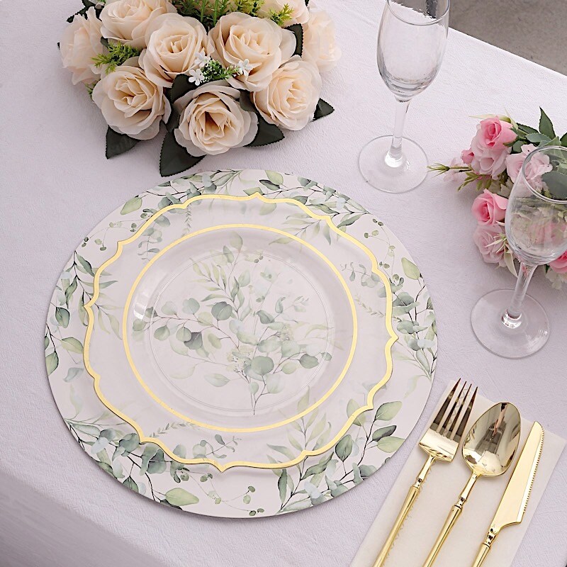 Floral Disposable Paper Charger Plates: Party Decor