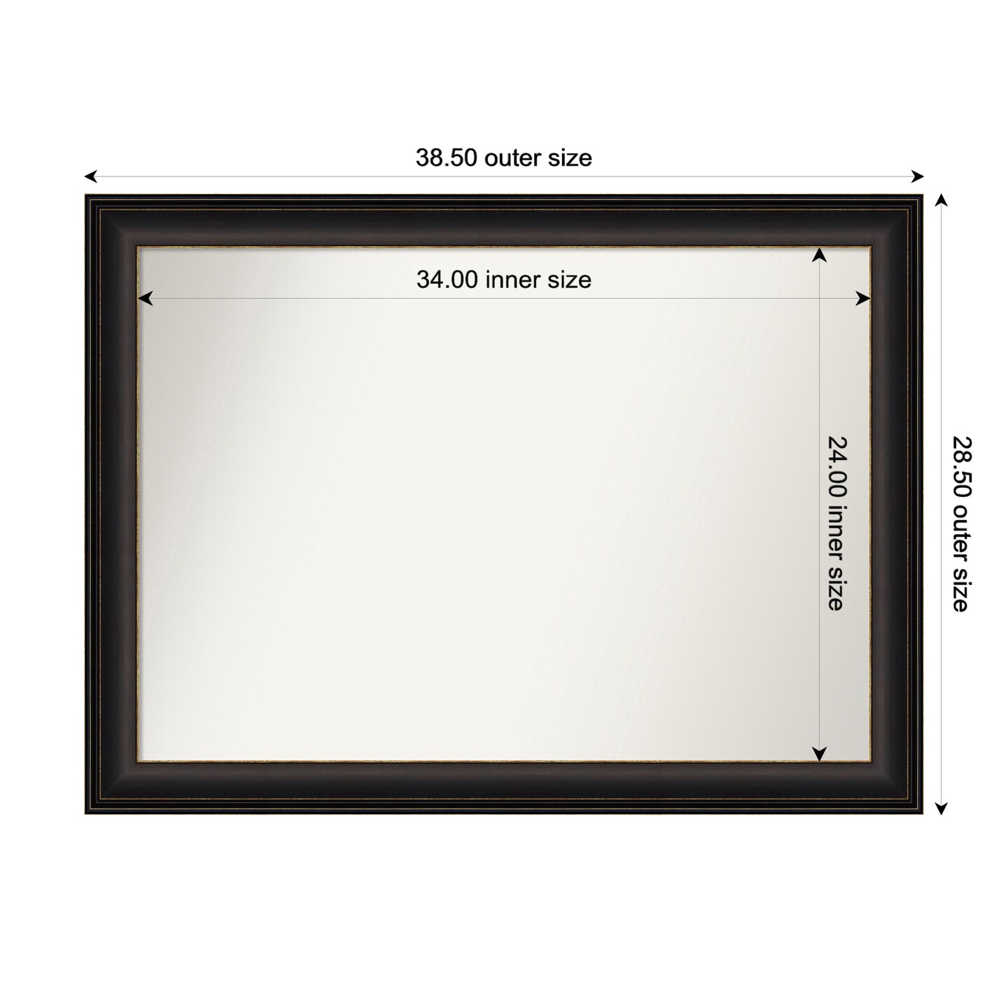 Trio Oil Rubbed Bronze Non-Beveled Custom Framed Bathroom Vanity Wall Mirror