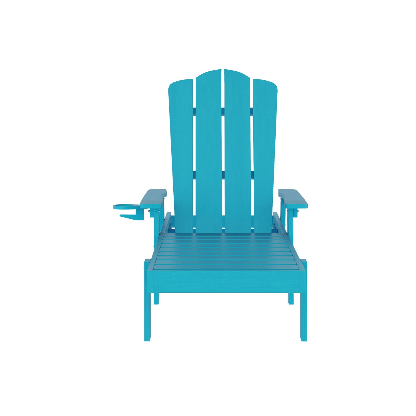 Merrick Lane Solvang Indoor/Outdoor Adjustable Adirondack Lounger with Fold Out Cupholder- Recycled All-Weather Indoor/Outdoor HDPE Lounge Chair