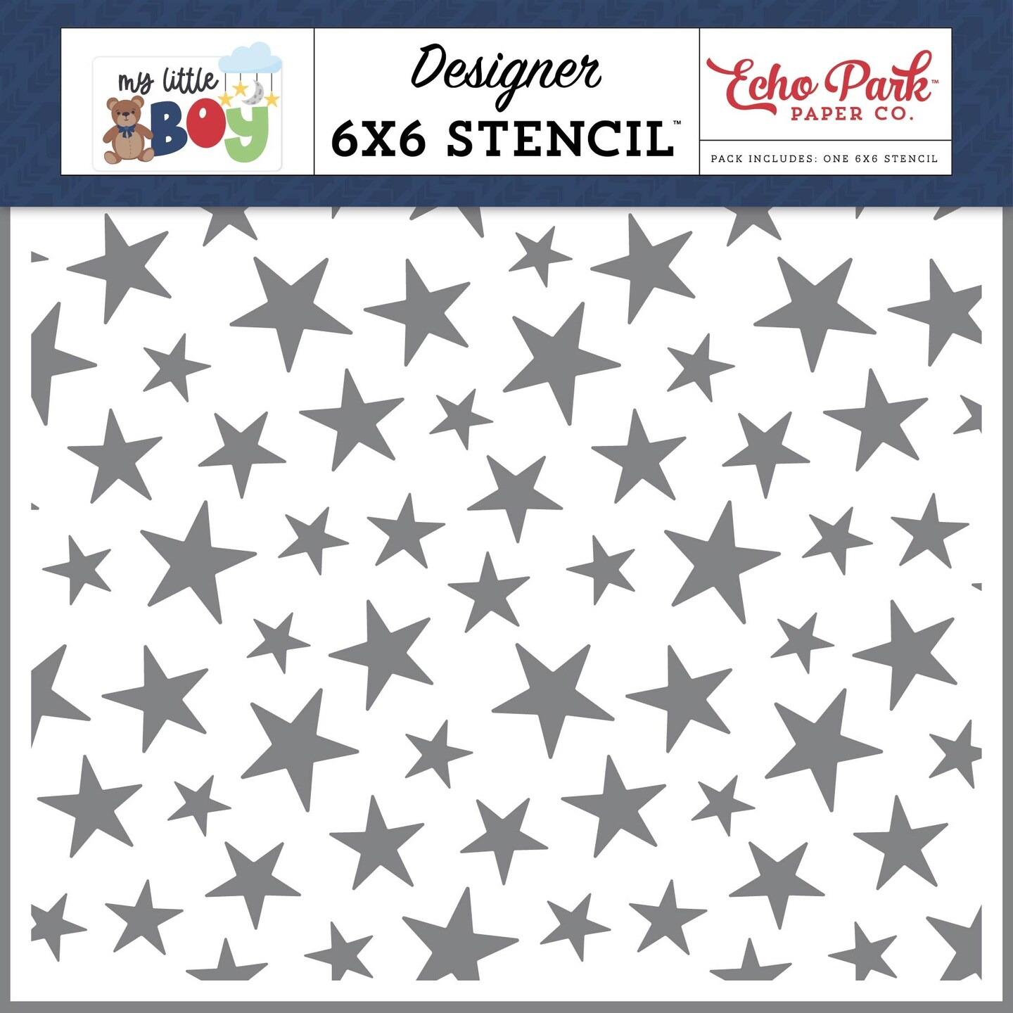 My Little Boy Stencil 6&#x22;X6&#x22;-You Shine Stars