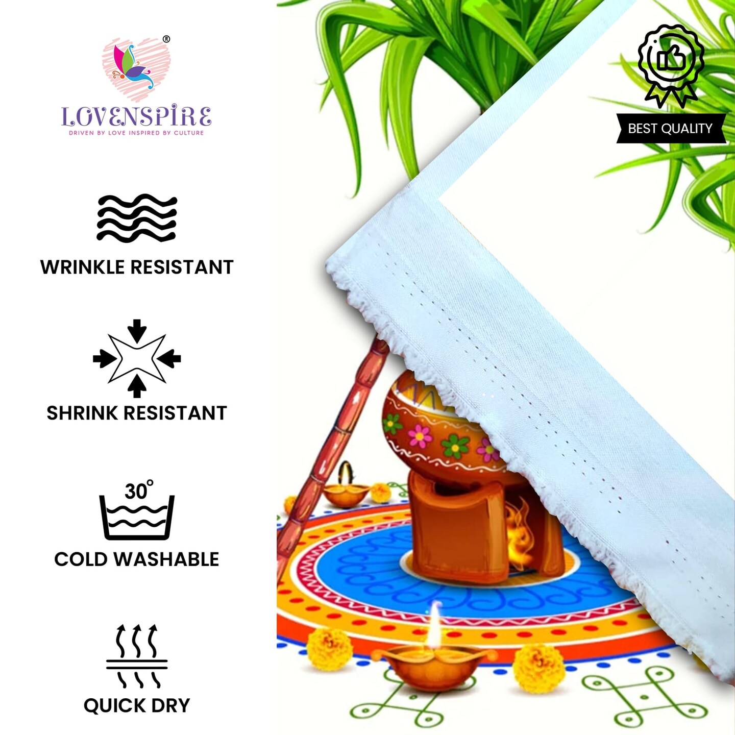 Ugadi Backdrop Banner 5x8 Feet Pongal Decor Indian Harvest Festival Background Holiday Banner Wall Backdrop for Photography Pongal Ugadi Party Celebration - Decorative Photo Props
