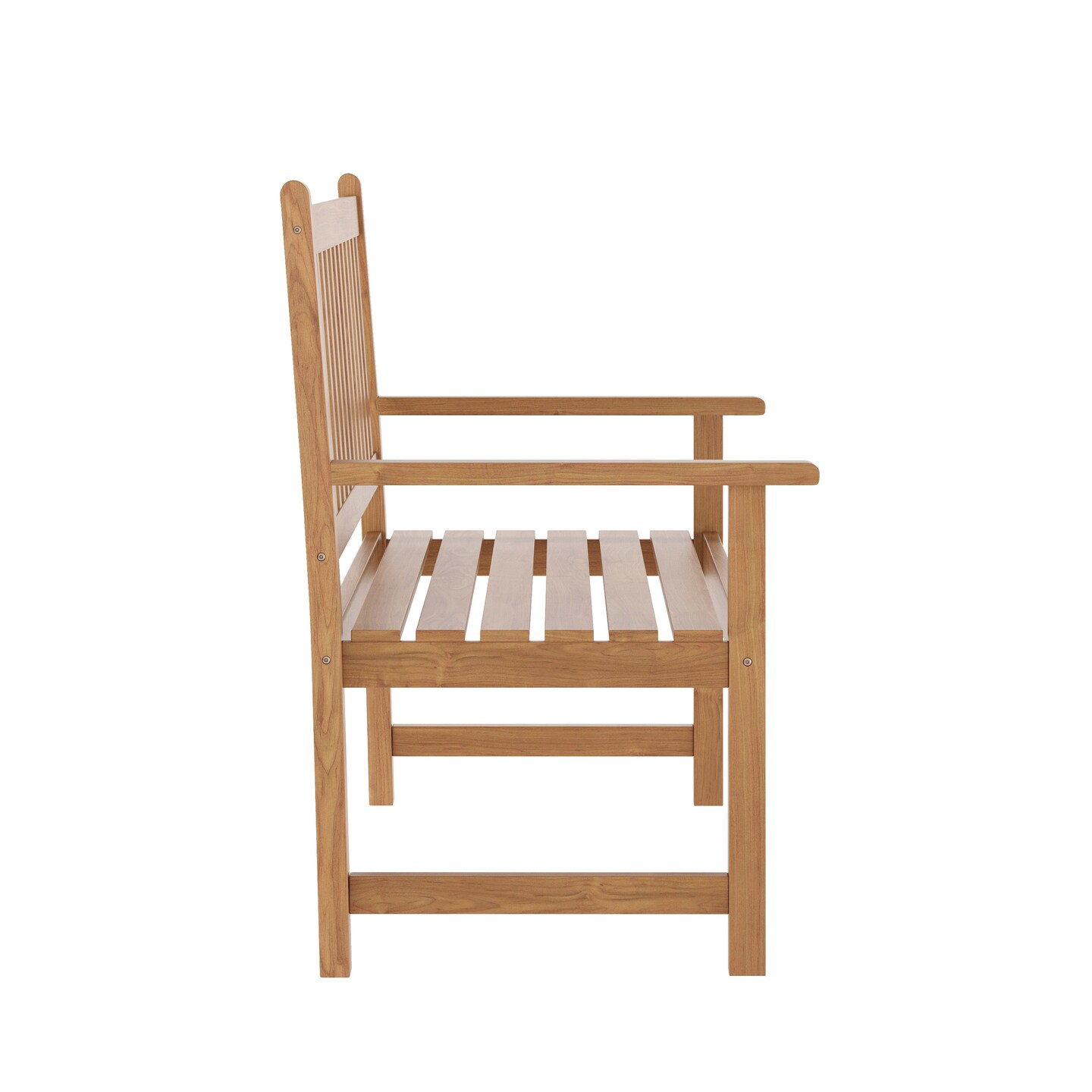 Merrick Lane Andover Indoor/Outdoor Patio Bench/Dual-Person Loveseat with Slatted Acacia Wood Design for Use in Sunroom, Backyard, Porch, or Garden