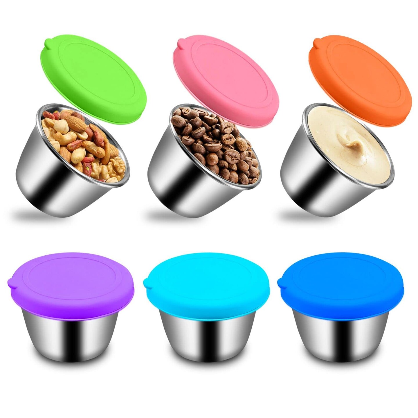 10 Pieces Food Storage Bags Silicone, Leakproof Reusable Storage Bags, Reusable Snack Bags Silicone for Home Food Storage, Kids School Lunch,Picnic and Travel (Salad Dressing Container)