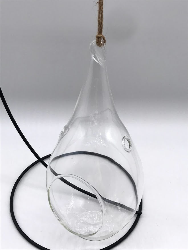Hanging Glass Raindrop w/ Stand