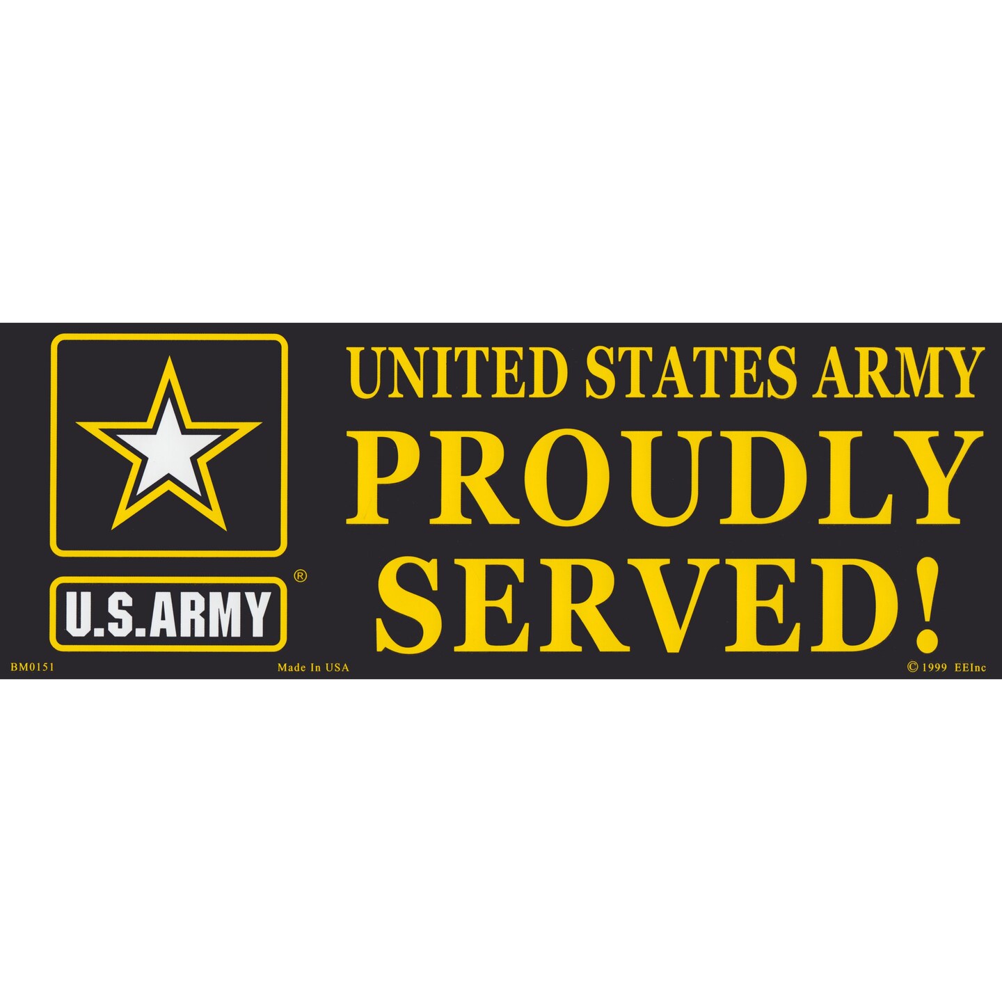 United States Army Proudly Served Bumper Sticker 3&#x22;X6-1/2&#x22;