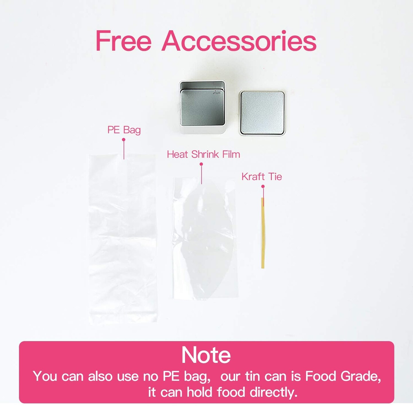 Square Tin Can Empty Cube Steel Box Storage Container kit 65mm Series for Treats, Gifts, Favors, Loose Tea, Coffee and Crafts, Rose Gold, 3S