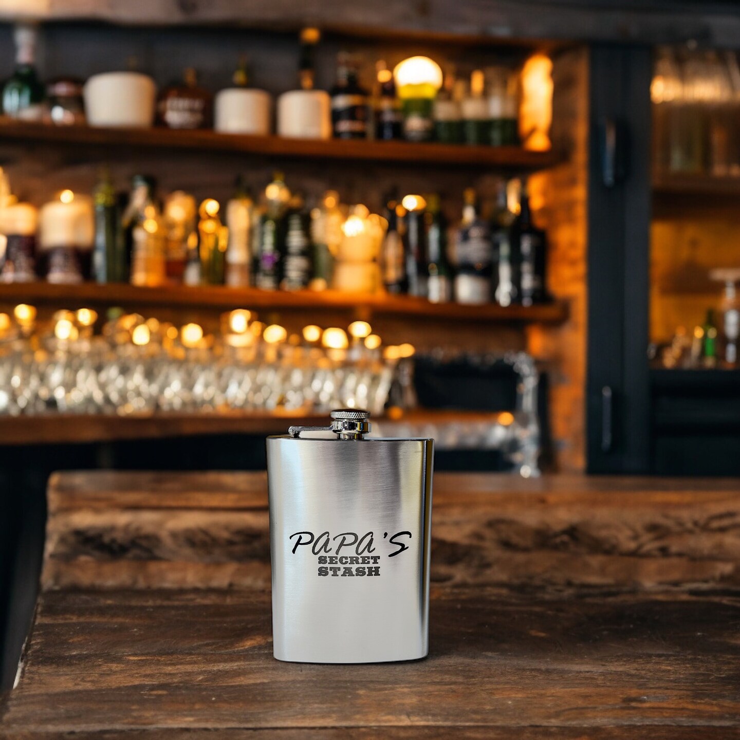 8oz Papa's Secret Stash Stainless Steel Flask 8oz Papa's Secret Stash Stainless Steel Flask