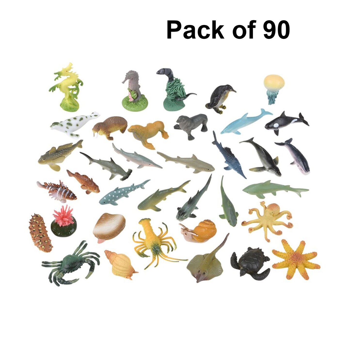 Mini Sea Animals Toys | Assorted colors 2 1/4 in | Plastic Aquarium Animals | MINA&#xAE;