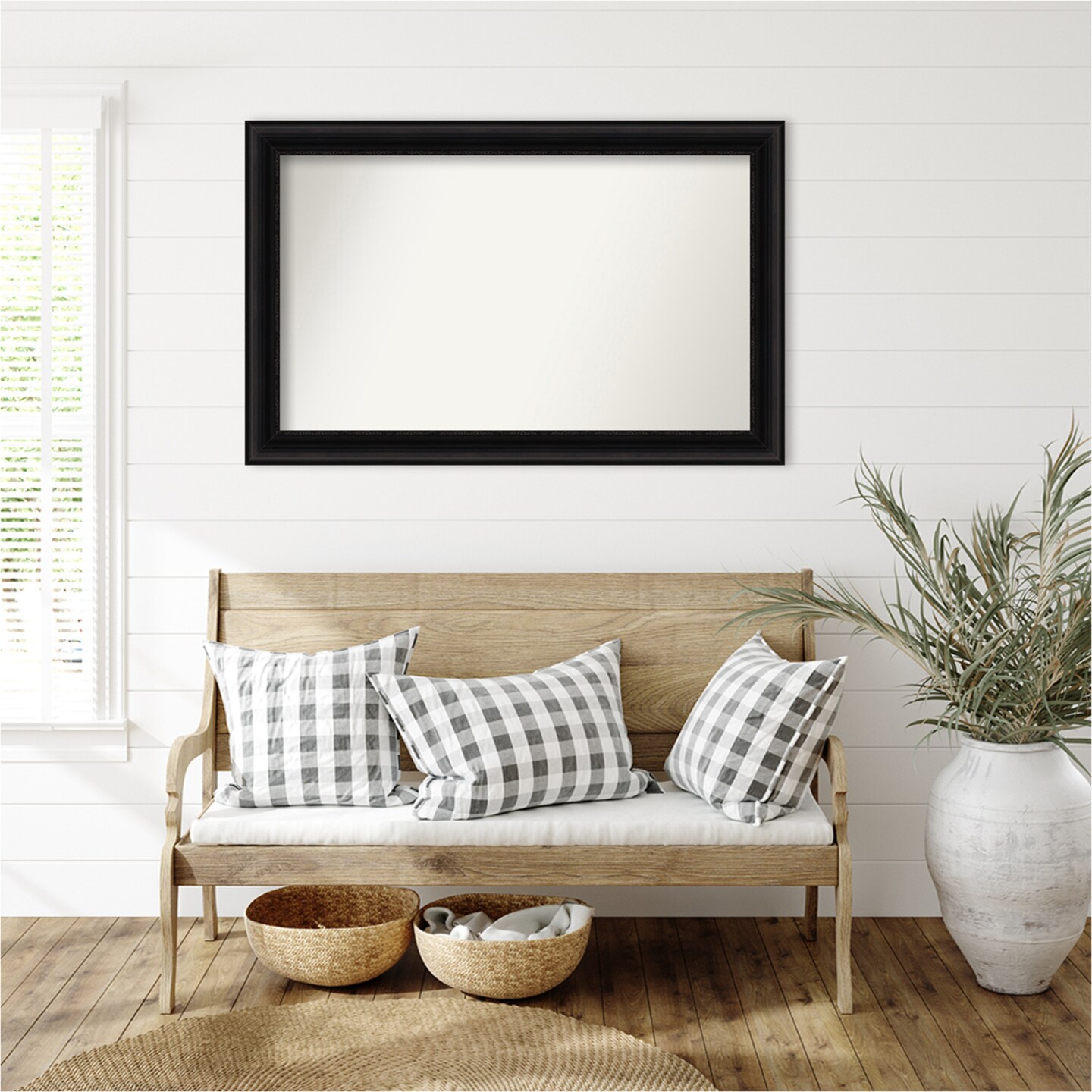 Parlor Black Non-Beveled Custom Framed Bathroom Vanity Wall Mirror