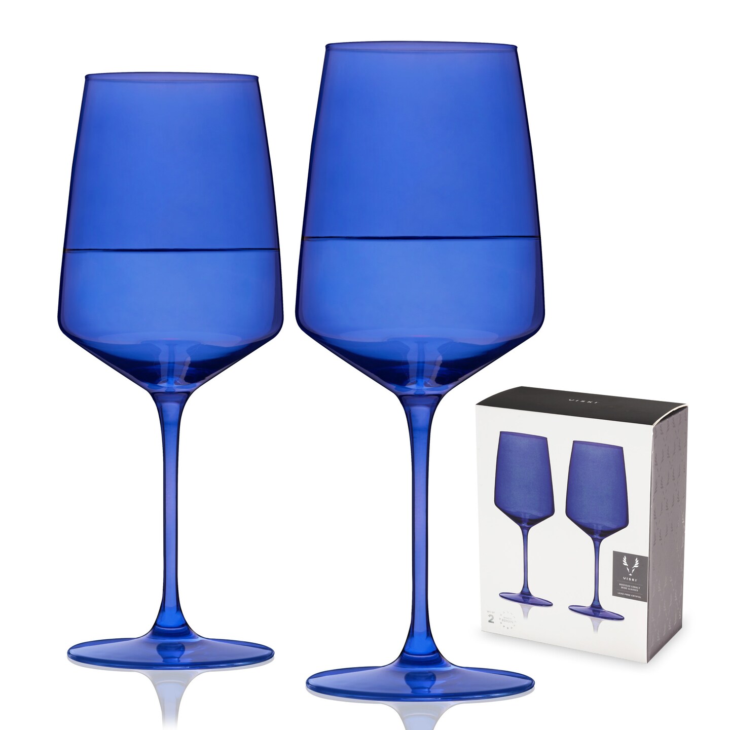 Reserve Nouveau Crystal Wine Glasses in Cobalt Michaels