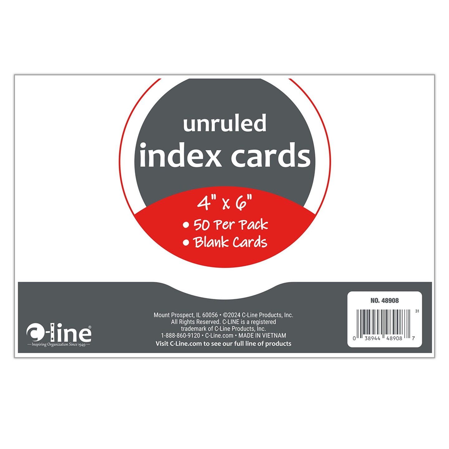 Index Cards, 4&#x22; x 6&#x22;, White, Unruled, 50 Per Pack, 10 Packs