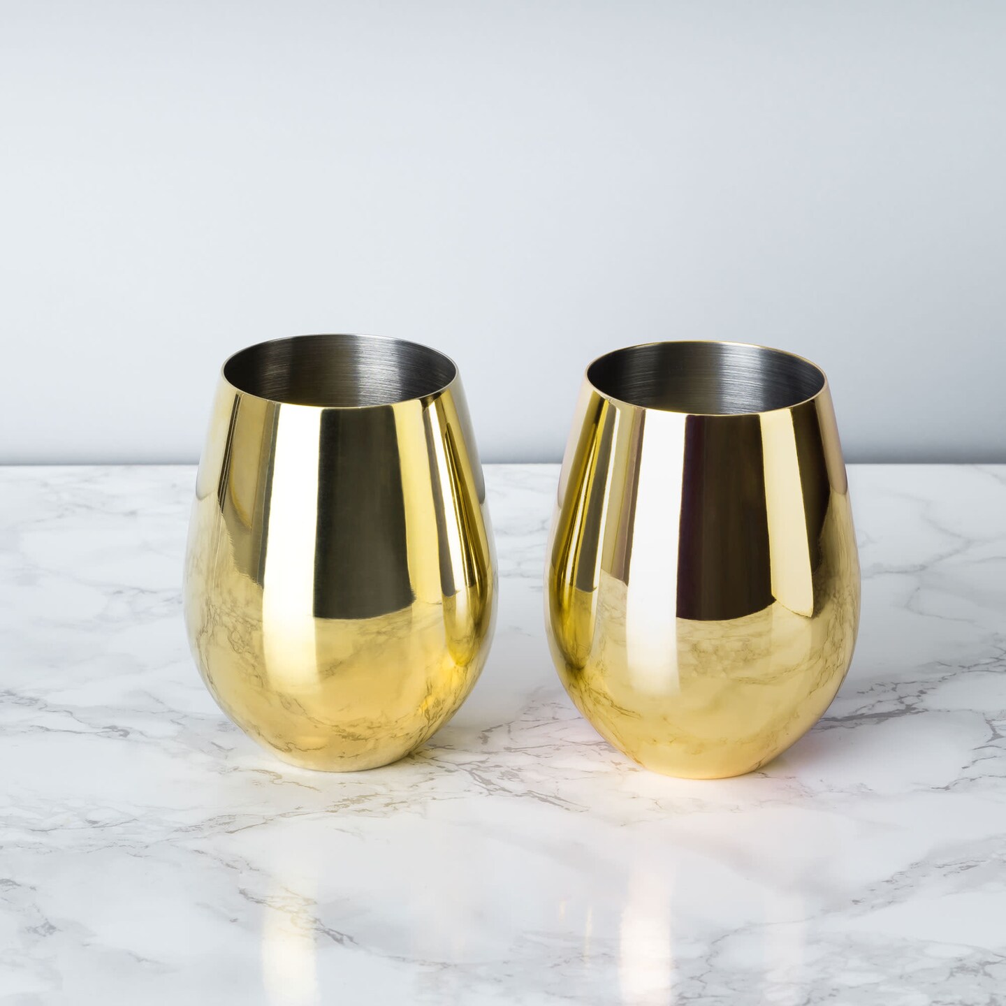 Gold Stemless Wine Glasses 