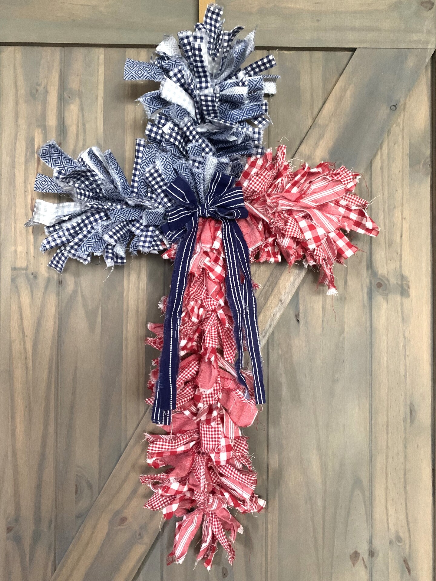 Patriotic Door Wreath, Flag Wreath, July 4th Wreath, Door Wreath, Rag outlet Wreath, Fabric Wreath, American Wreath, Red, White, Blue, Americana