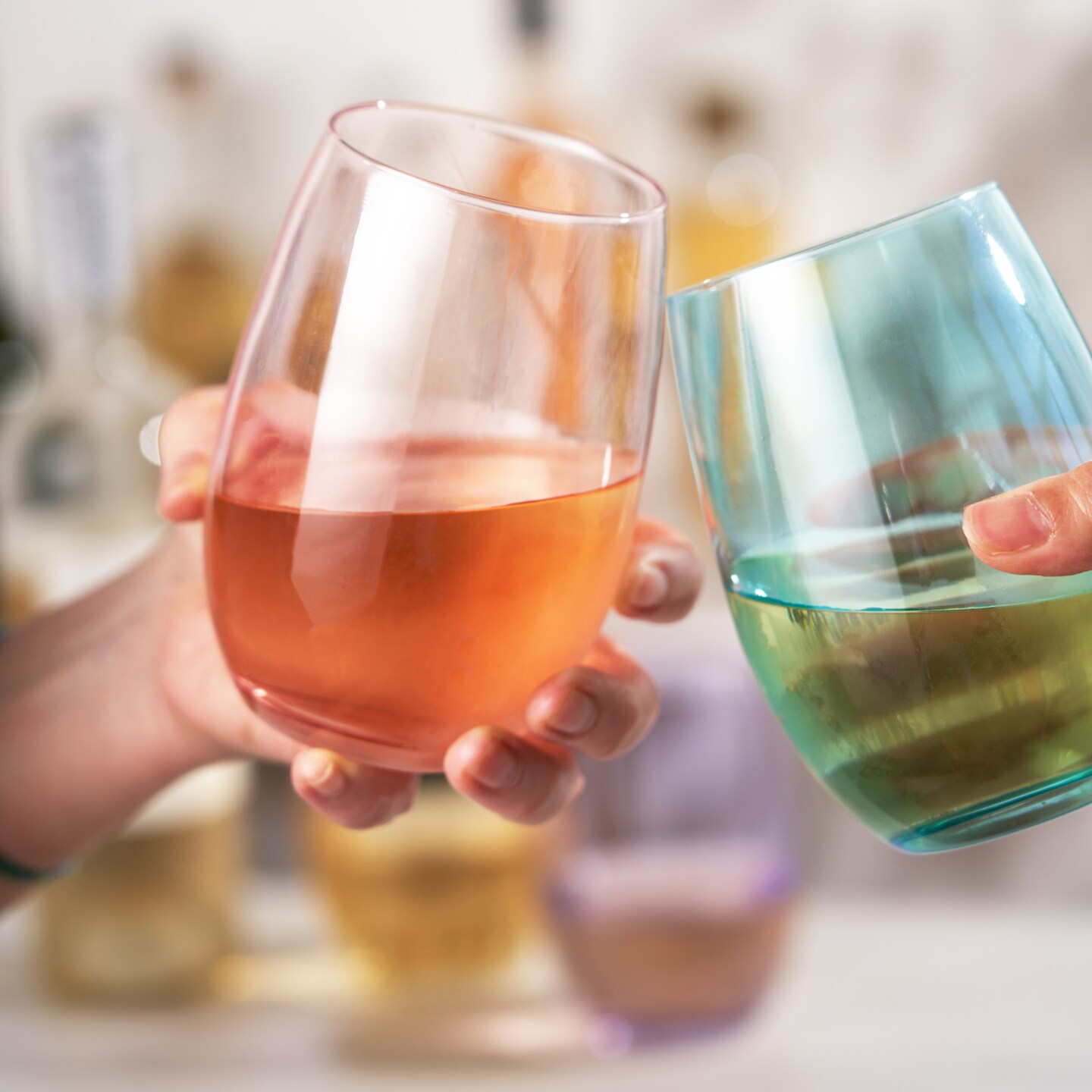 Color Stemless Wine Glass set of 4 