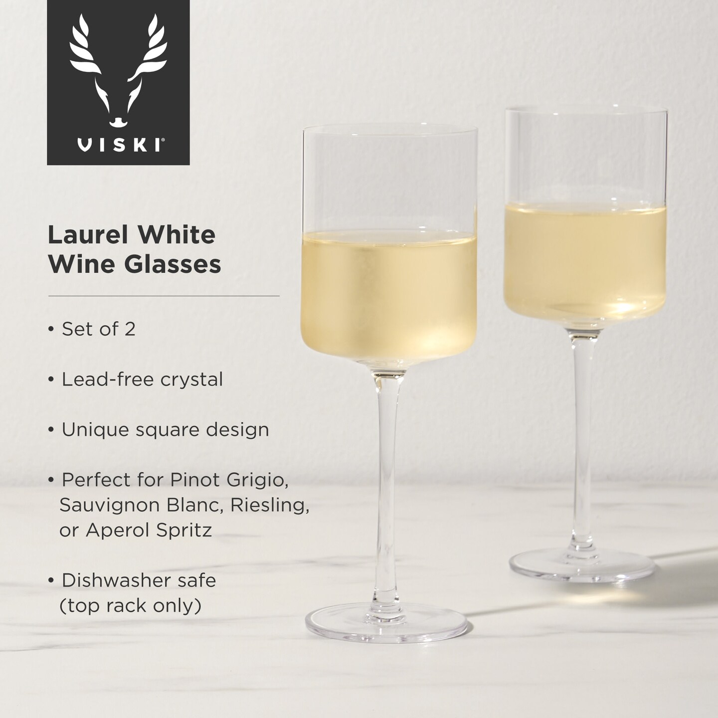 Laurel Crystal White Wine Glasses 