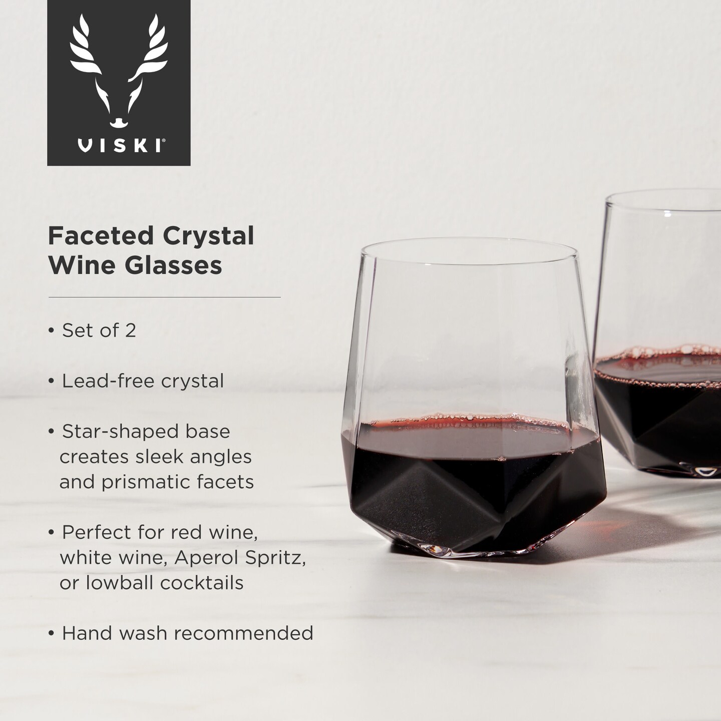 Seneca Crystal Faceted Wine Glasses 