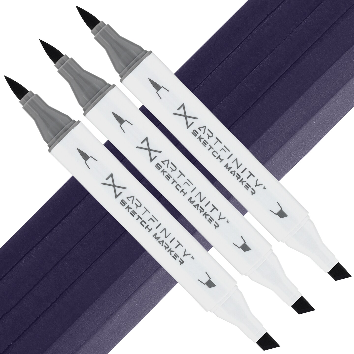 Artfinity Sketch Marker Sets - Set of 3 - Grayish Violet BV7-6, Vibrant, Professional, Dye-Based Alcohol Markers for Artists, Drawing, Travel, &#x26; More