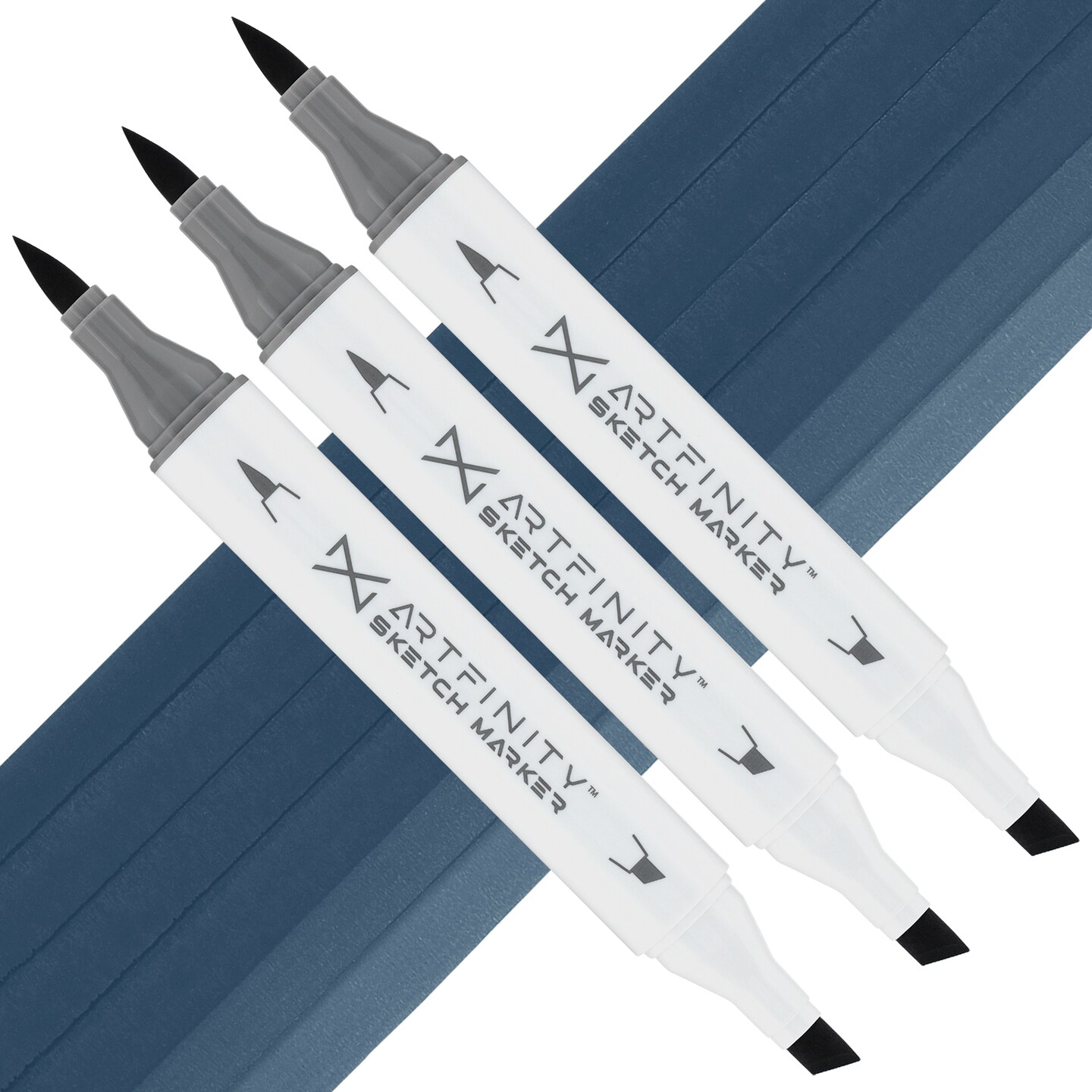 Artfinity Sketch Marker Sets - Set of 3 - Antwerp Blue B8-8, Vibrant, Professional, Dye-Based Alcohol Markers for Artists, Drawing, Travel, & More