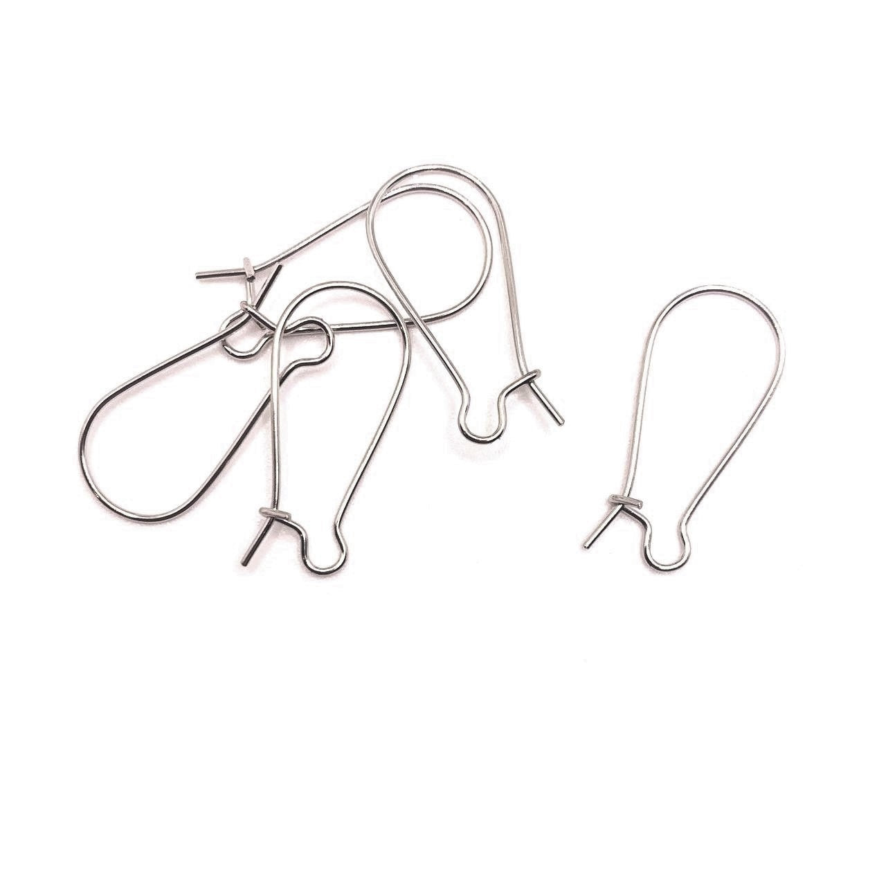 100 or 500 Pieces: Rhodium Silver Kidney Earring Wires