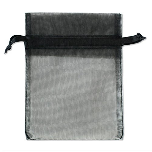 Organza Drawstring Bags 3x4 Black (Package of 10)