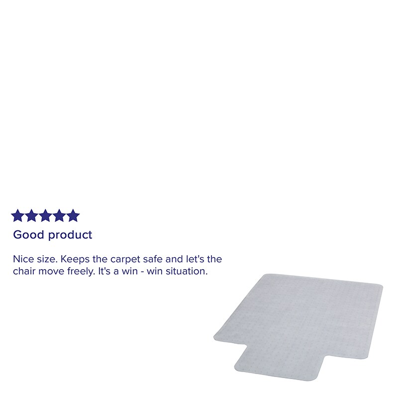 Flash Furniture 45x53 Clear Chair Mat-Lip
