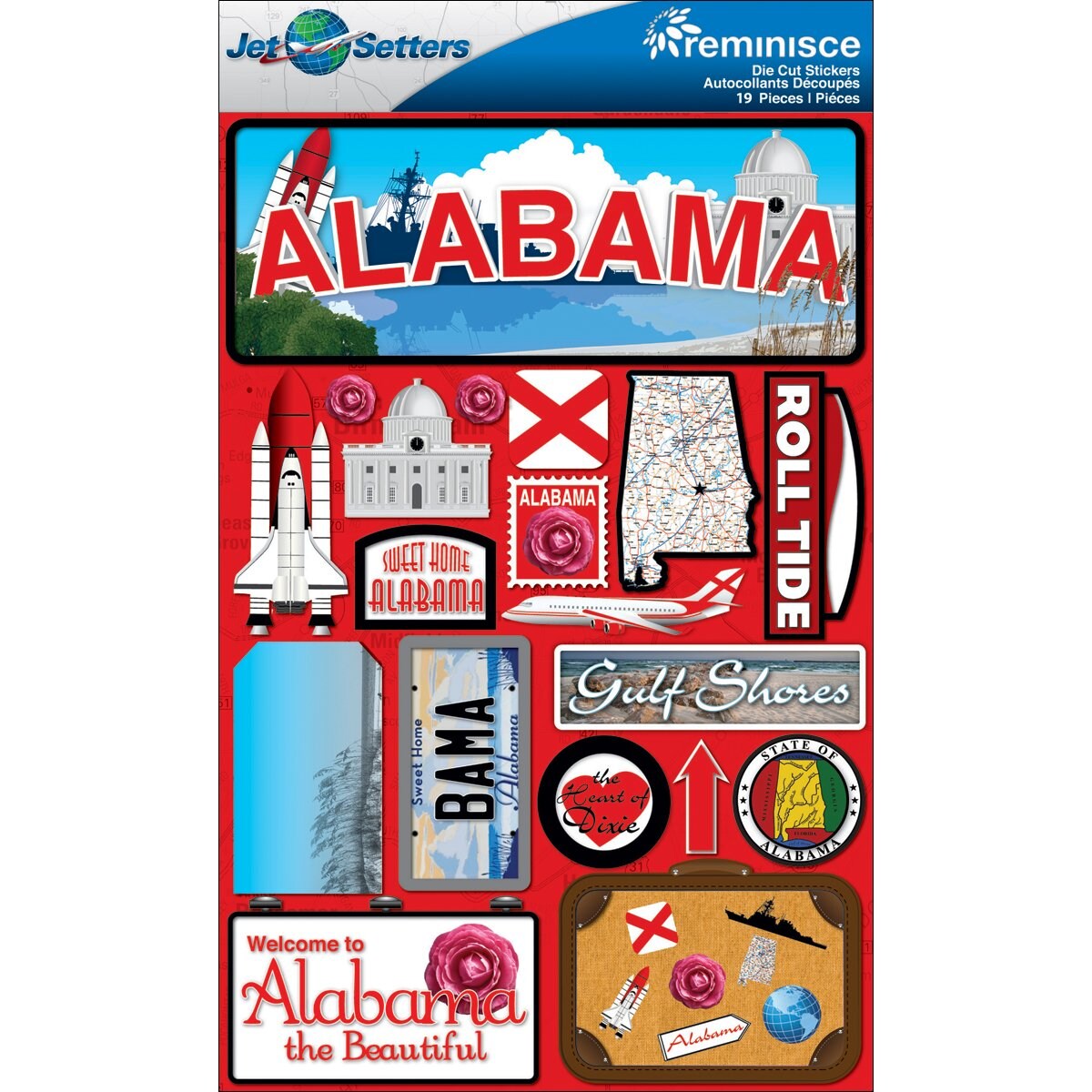 Reminisce Alabama Jetsetters 3D Stickers | Michaels