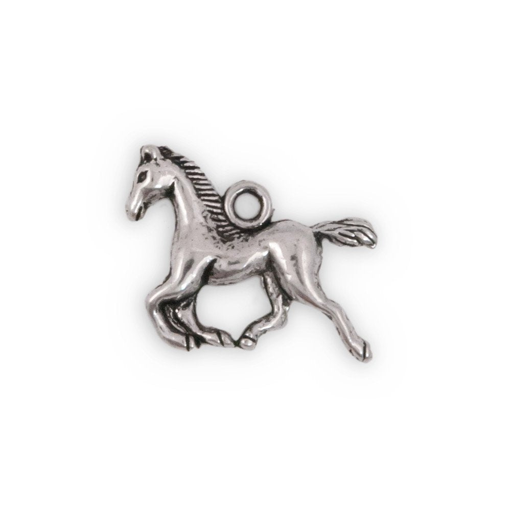 15x18mm Pewter Running Horse Charm (Package of 1)