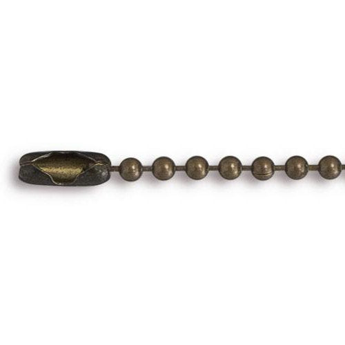Ball Chain 2.4mm with Connector Stainless Steel Brass Oxide (30" Length)