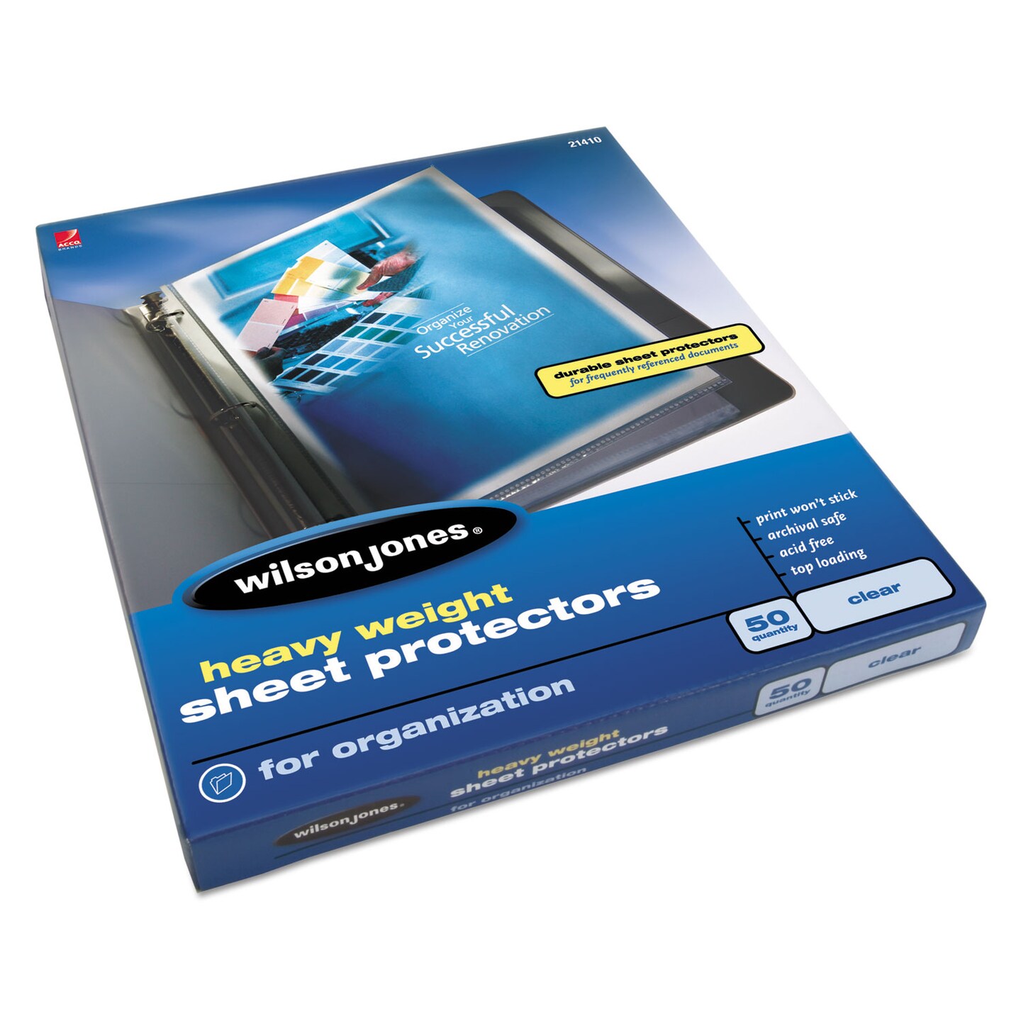 Wilson Jones Heavyweight Top-Loading Sheet Protectors Letter 50/Box