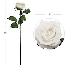 Set of 96 Elegant 20" White Open Roses 4" Diameter Head - Artificial Floral Decor for Weddings, Events, and Home Decoration, Floral Home by Artificial Flowers