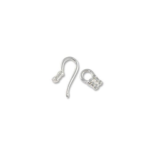 JewelrySupply 2 Strand Hook and Eye Clasp 20x4mm Sterling Silver (1-Pc)