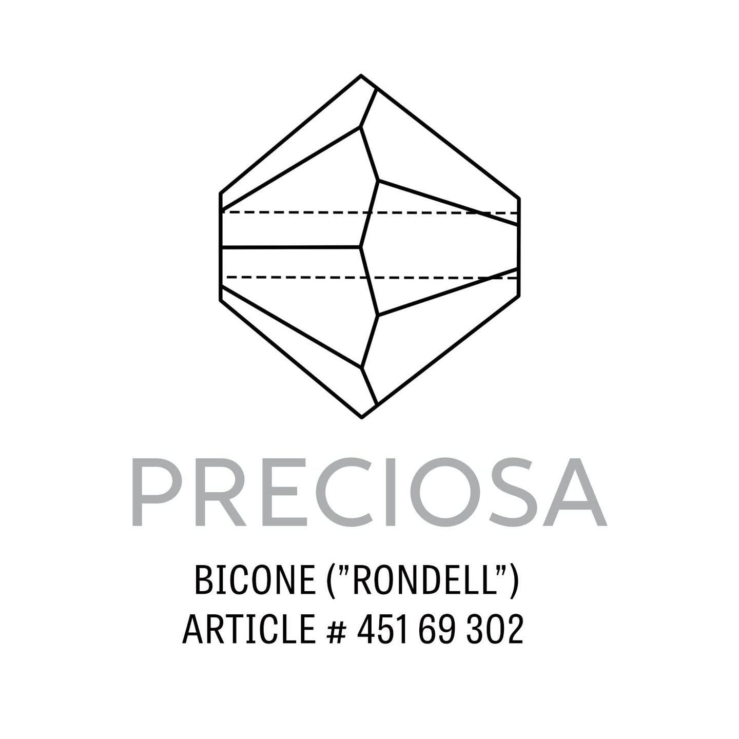 Preciosa Crystal Bicone Bead 8mm Crystal Velvet (Package of 10)