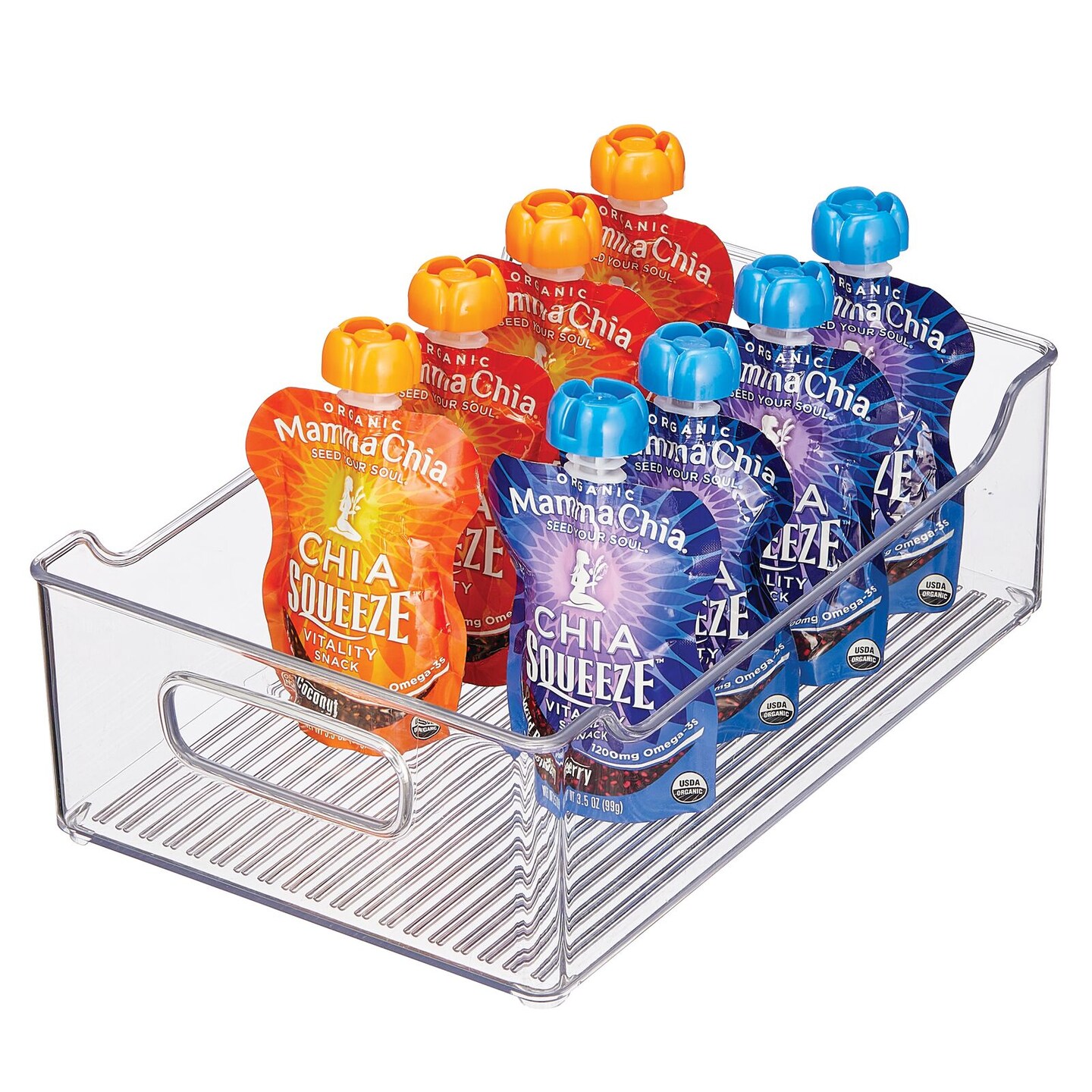 mDesign Plastic Kitchen Pantry Cabinet Food Storage Bin