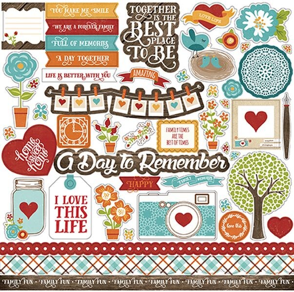 Echo Park I Love Family: 12x12 Stickers