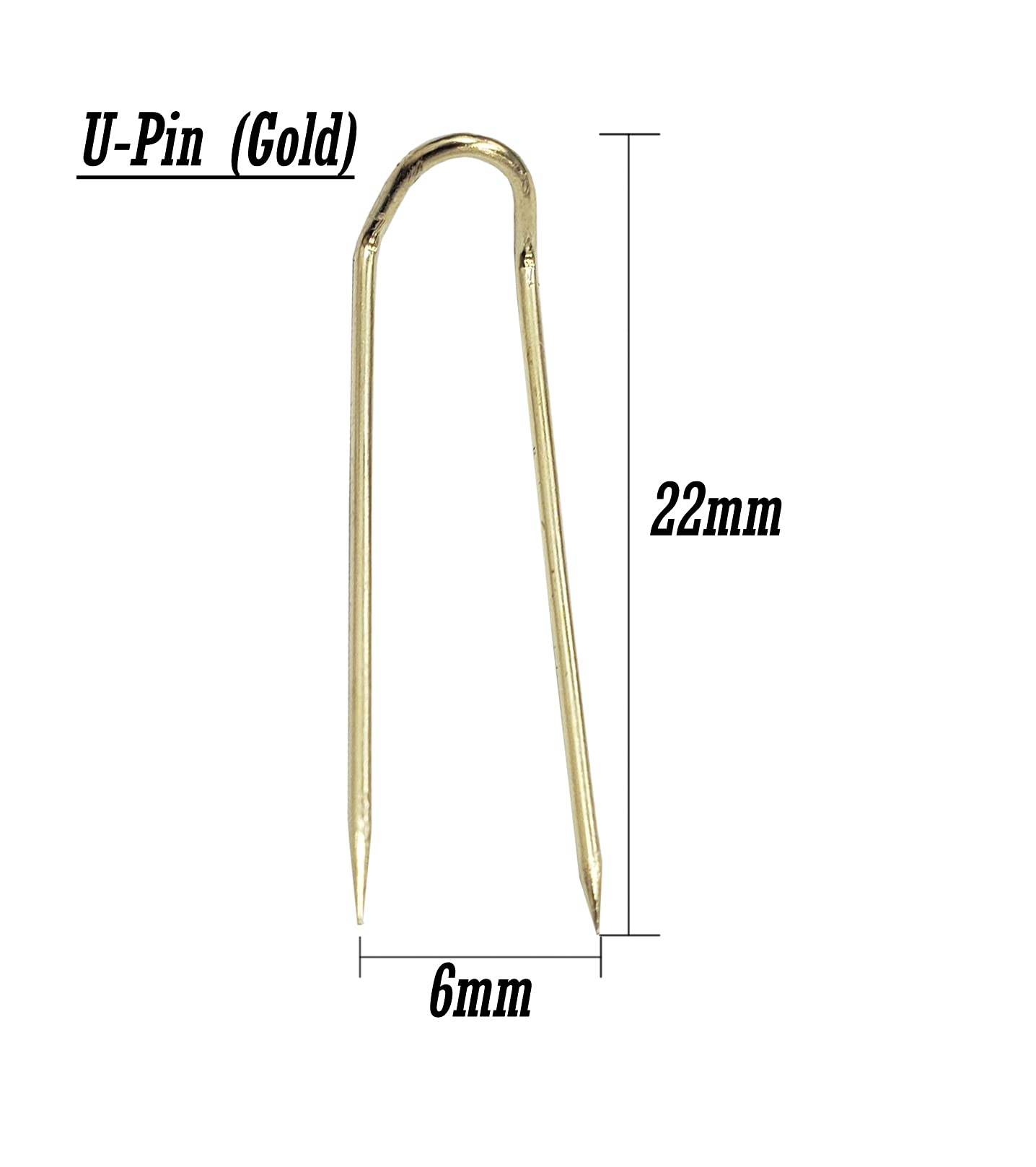 U-Pins, U Shape Jewelry Display Chain Pad Showcase (Pack of 100, Gold)