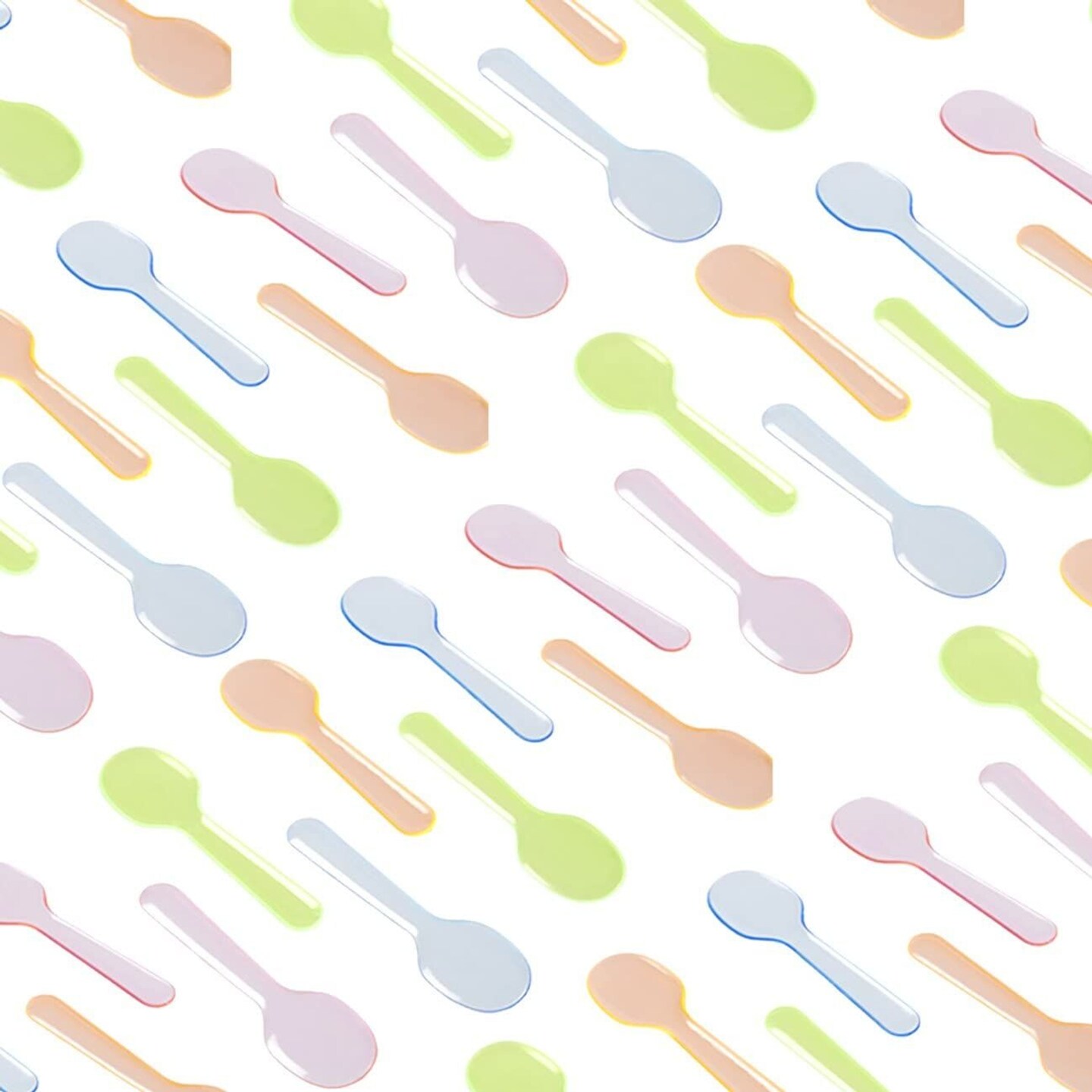 50 Pack Multi-Colored Paper Small Teaspoons – Disposable Dessert / Ice Cream Spoons – Gelato Supply MCS750