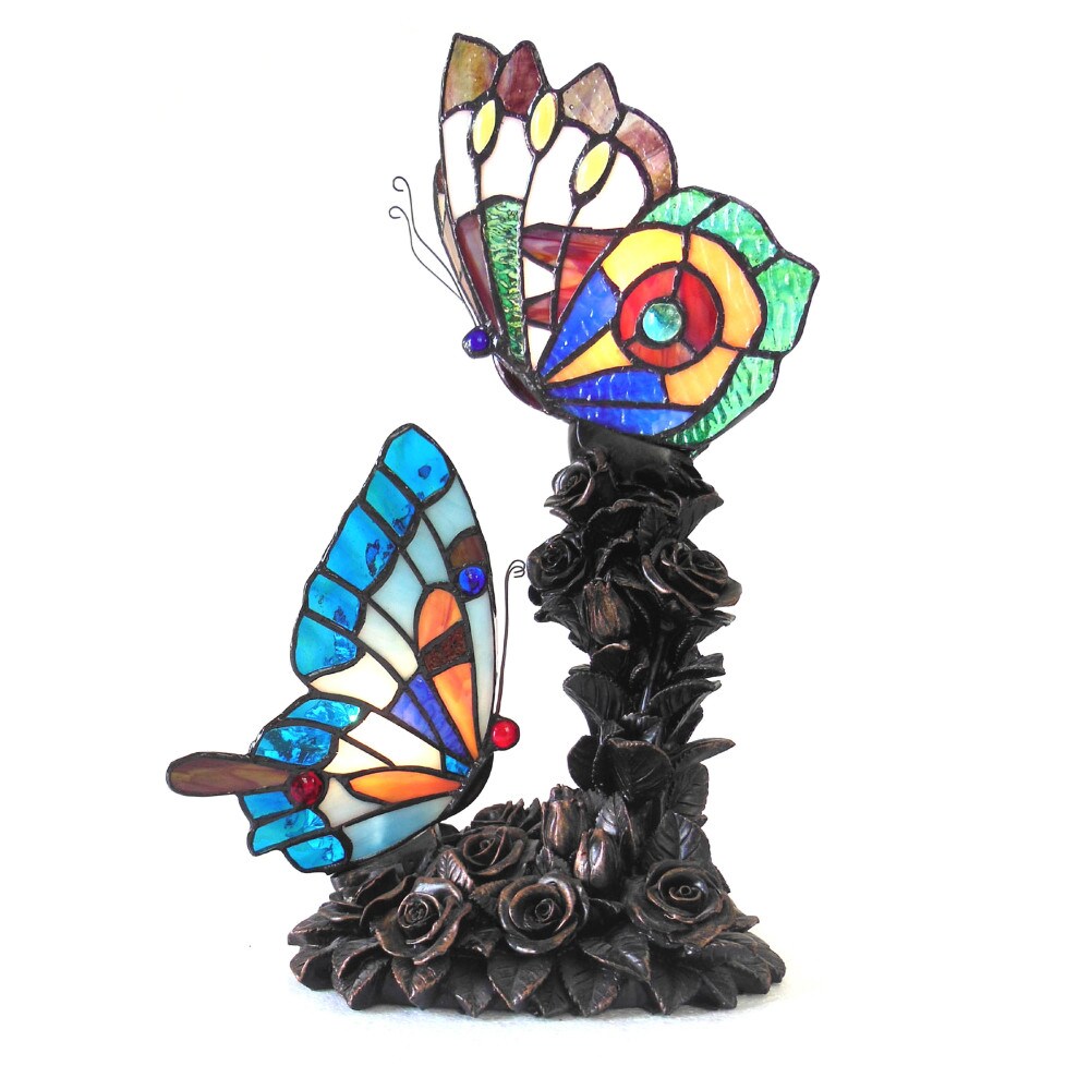 CHLOE Lighting   EDITH 2 Tiffany-style 2 Light Butterfly Table Lamp 10&#x22; Wide