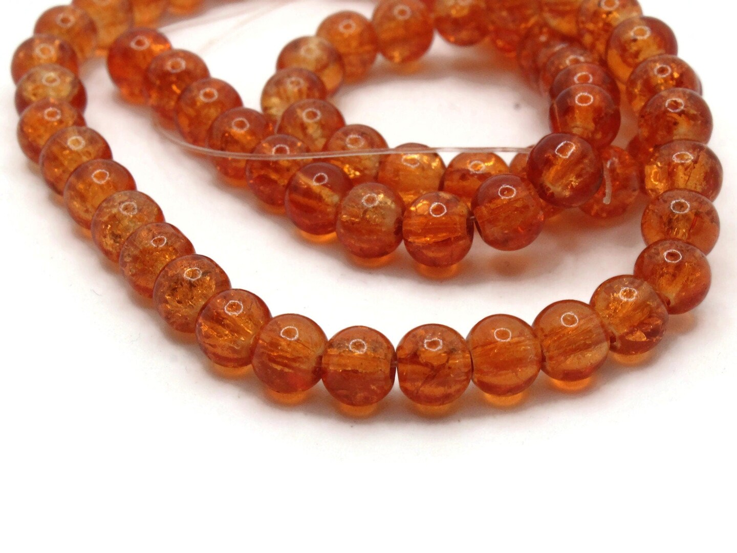 Orange Crackle Bead Bracelet 