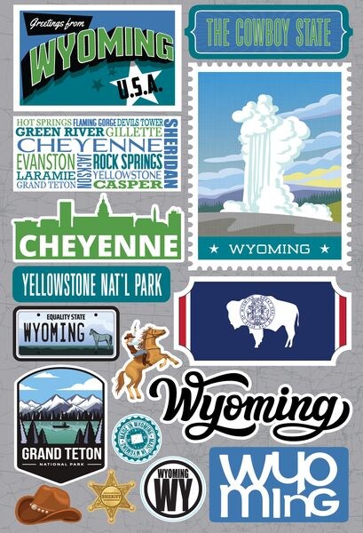 Reminisce Wyoming Stickers