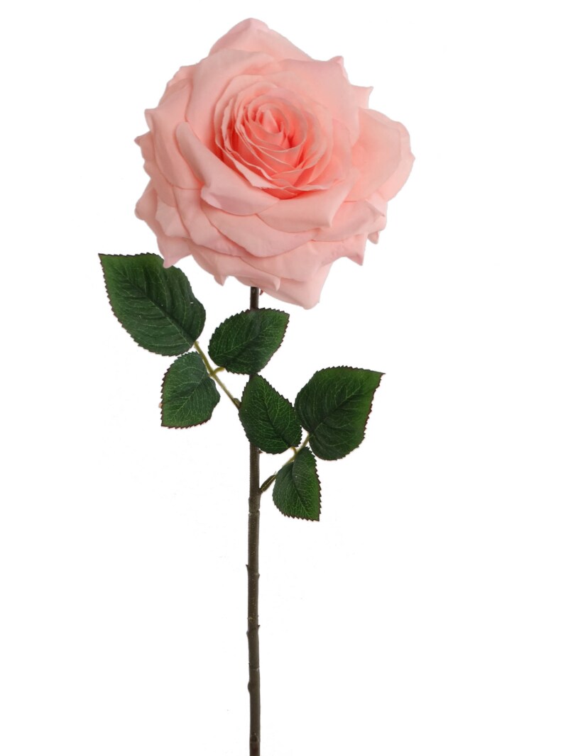 Romantic 20" Pink Open Rose Silk Flowers Set of 12 Enchanting 6