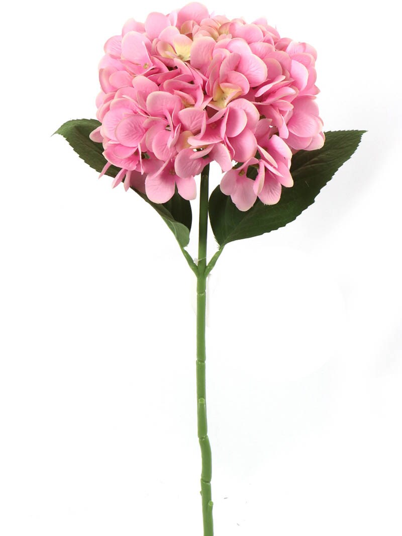 12-Pack: Pink Hydrangea Stem with Lifelike Silk Foliage, Floral Home by Artificial Flowers