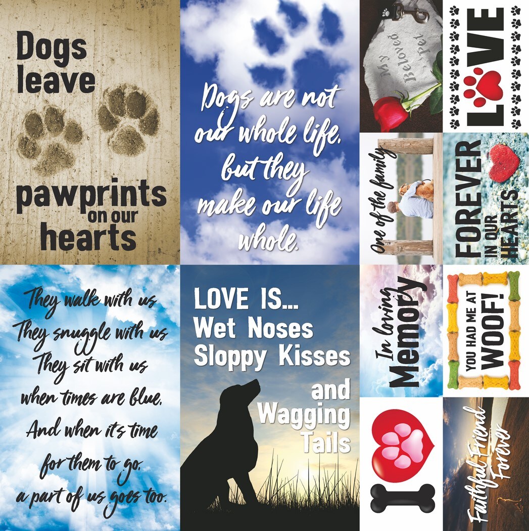 Reminisce Pawprints on my Heart 12x12 Poster Stickers