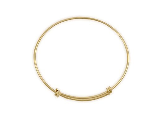 Adjustable Charm Bangle Bracelet Gold Filled