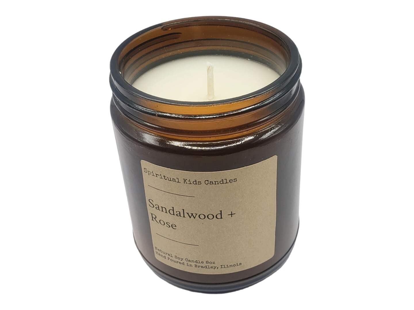 Sandalwood &#x26; Rose Soy Candle 8oz 35-40 Hours Hand Poured with All Natural Soy Wax and Fragrant/Essential Oils!