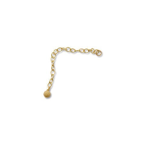 JewelrySupply Gold Filled Chain Extender with 4mm Stardust Bead (1-Pc)