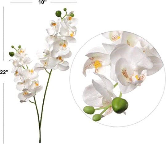 24-Pack: White Phalaenopsis Orchid Spray with 16 Silk Flowers, Floral Home by Artificial Flowers