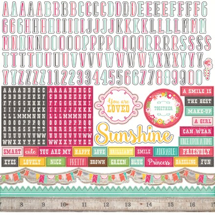 Echo Park Petticoat stripes alpha Stickers